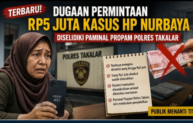 Dugaan Permintaan Rp5 Juta Kasus HP Nurbaya Diselidiki Paminal, Uang Rp1 Juta Disebut Dikembalikan