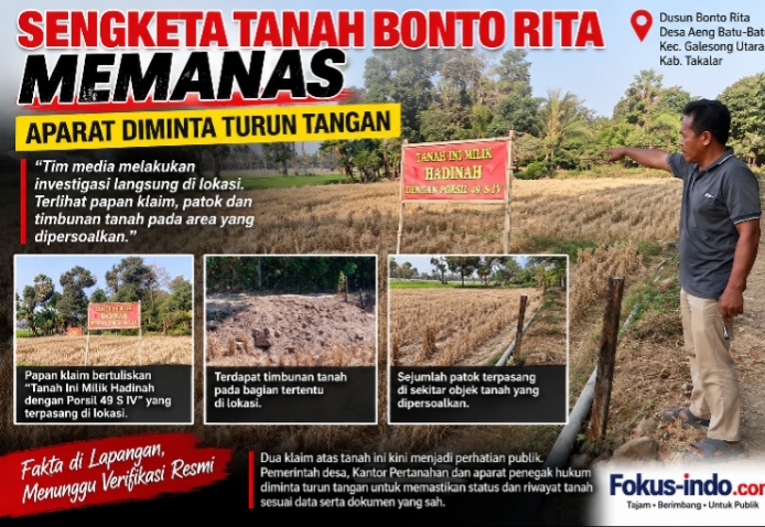 Tanah Bonto Rita Memanas! Dua Klaim Berhadapan, Lahan Dipatok dan Ditimbun — Aparat Diminta Bongkar Alas Hak