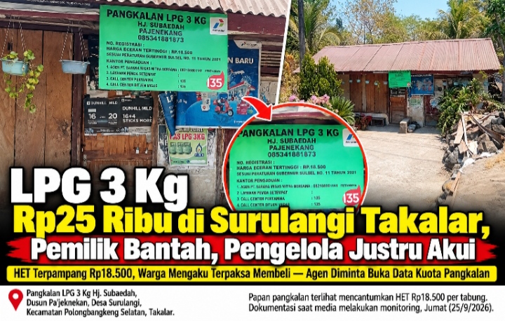 LPG 3 Kg Rp25 Ribu di Surulangi Takalar, Pemilik Bantah, Pengelola Justru Akui